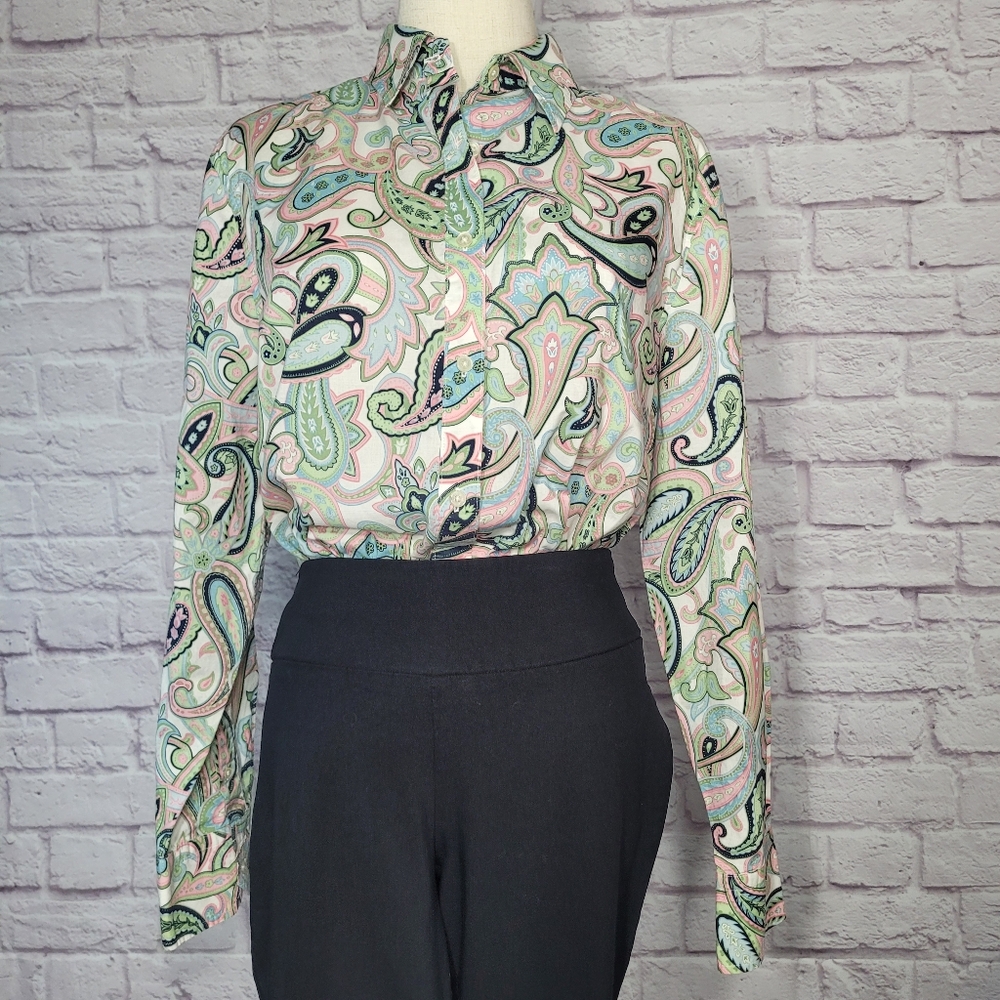 Jones New York Paisley Button Down Multi-color